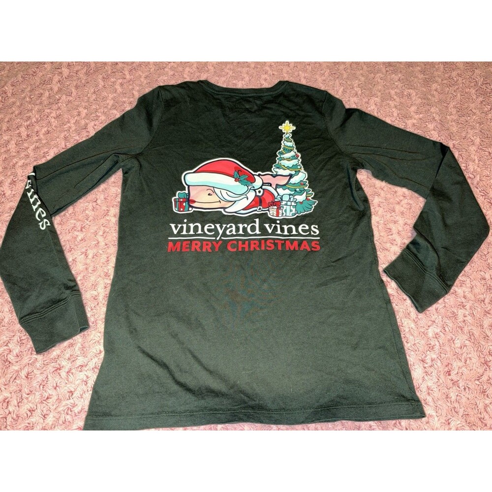 Women’s Vineyard Vines Mrs. Claus Christmas Whale Graphic T-Shirt Sz XS